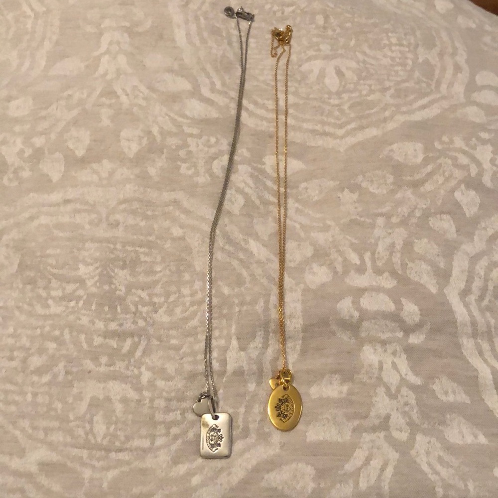 Juicy Couture dog tags gold and silver